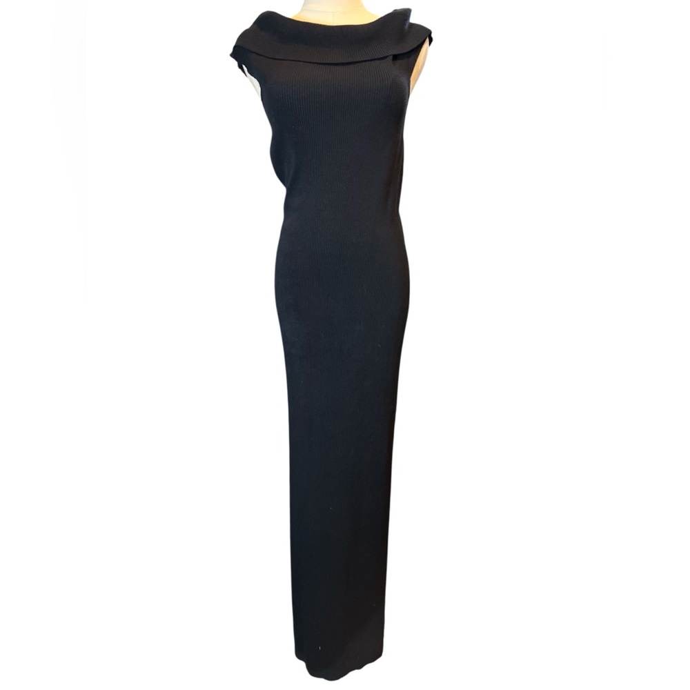 🆕 💙 NWOT 525 AMERICA Navy Ribbed Off Shoulder Knit Maxi Dress | Women’s Sz M